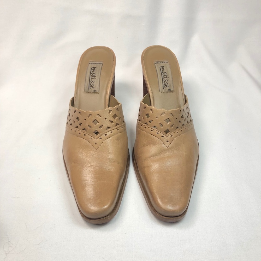 Matisse Tan Cut Out Leather Mules/Clogs Size7M - Picture 7 of 7